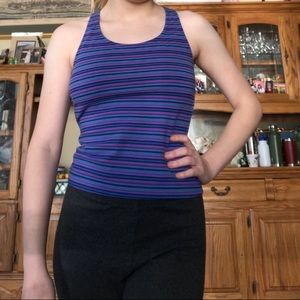 Dark blue striped sports bra never used